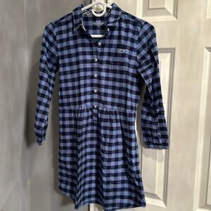 Blue Plaid Vineyard Vines Girls Dress brushed cotton size 12